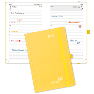 POPRUN 2027 Daily Planner Light Yellow