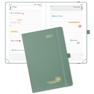 POPRUN 2027 Daily Planner Mid Night Green