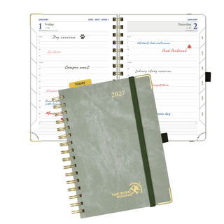 POPRUN 2027 Daily Planner Olive Green