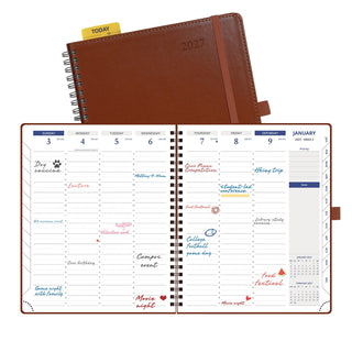 POPRUN 2026 Weekly Planner Brown