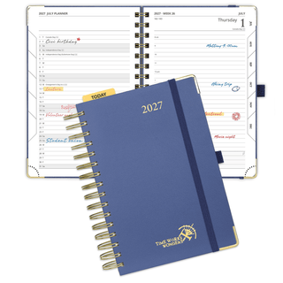 POPRUN 2027 Daily Planner Navy Blue