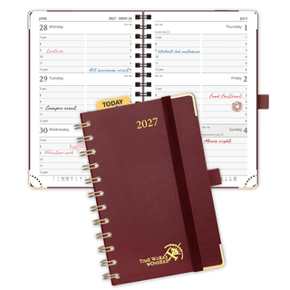 POPRUN 2027 Week Planner Burgundy