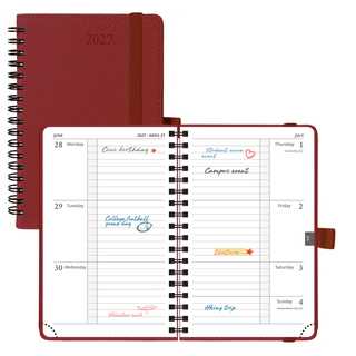 POPRUN 2027 Week Planner Burgundy