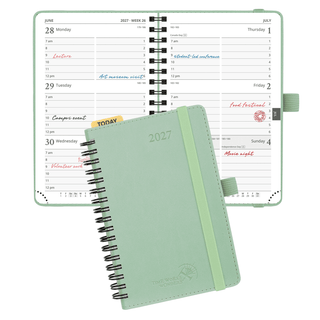 POPRUN 2027 Week Planner Celadon Green