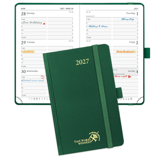POPRUN 2027 Week Planner Dark Green