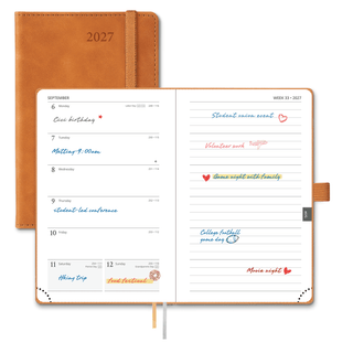 POPRUN Weekly Planner Brown
