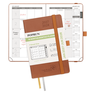 POPRUN 2027 Monthly Planner Brown