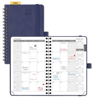 POPRUN 2025 Monthly Planner Navy Blue