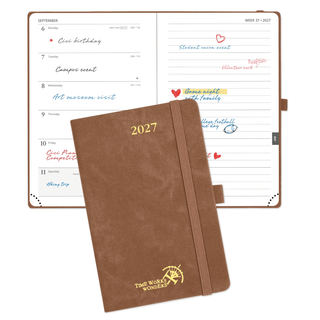POPRUN Weekly Planner Brown