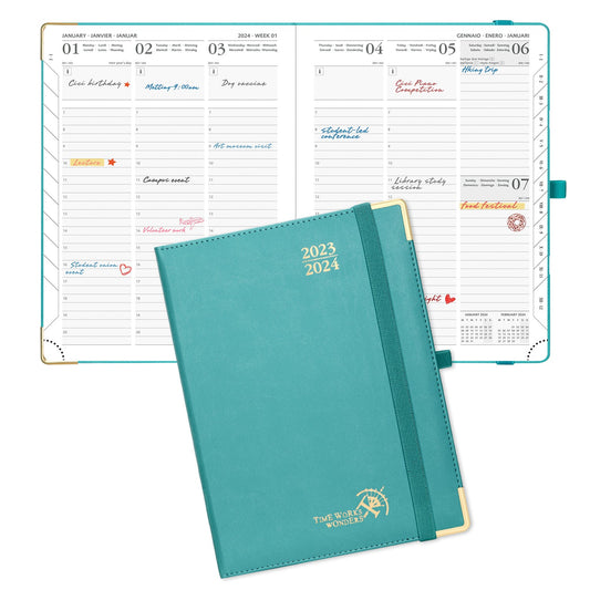 POPRUN 2023-2024 Academic Daily Planner Turquoise