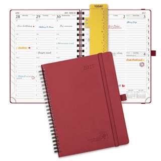 POPRUN 2027 Week Planner Burgundy
