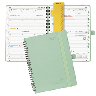 POPRUN 2027 Week Planner Celadon Green