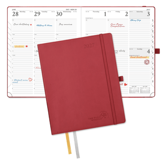 POPRUN 2027 Week Planner Burgundy