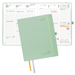 POPRUN 2027 Week Planner Celadon Green