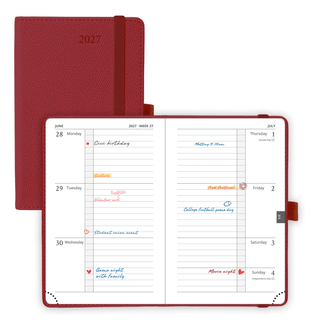 POPRUN 2027 Week Planner Burgundy