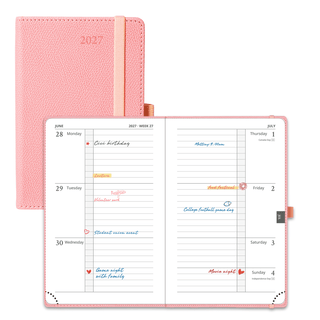 POPRUN 2027 Week Planner Soft Pink
