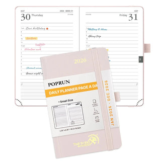 POPRUN 2026 Daily Planner Light Pink