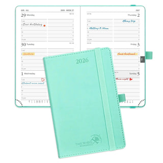 POPRUN 2026 Weekly Planner Mint Green