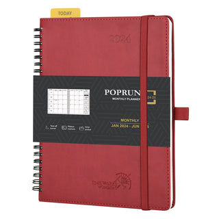 POPRUN 2024 Weekly Planner Wine Red