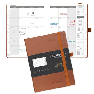 POPRUN 2024 Weekly Planner Brown