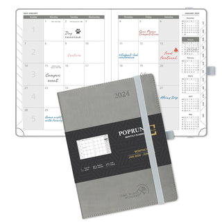 POPRUN 2024 Weekly Planner Grey