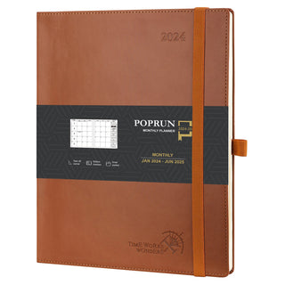 POPRUN 2024 Weekly Planner Brown