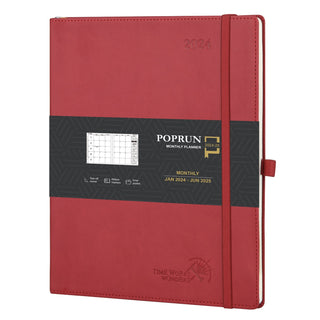 POPRUN 2024 Weekly Planner Wine Red