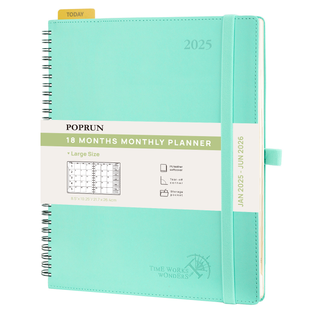 POPRUN 2025 Monthly Planner Mint Green