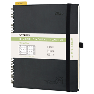 POPRUN 2025 Monthly Planner Neo Black