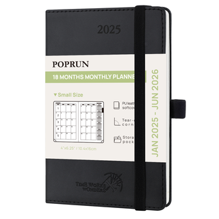 POPRUN 2025 Monthly Planner Black