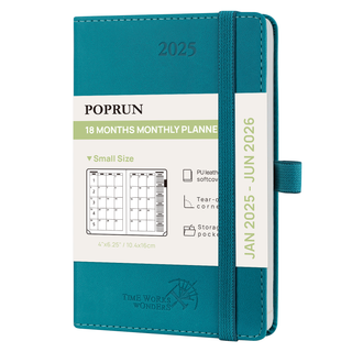 POPRUN 2025 Monthly Planner Mint Green