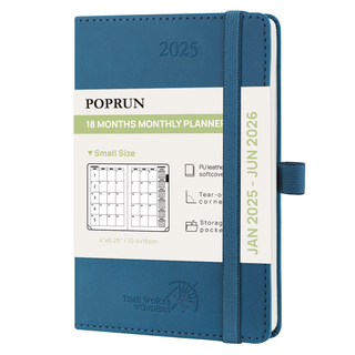 POPRUN 2025 Monthly Planner Navy Blue