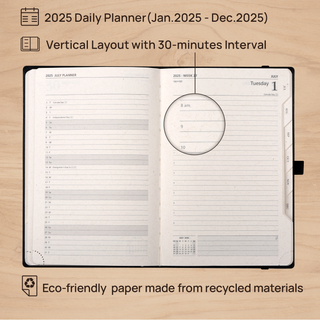 POPRUN 2025 Daily Planner Black