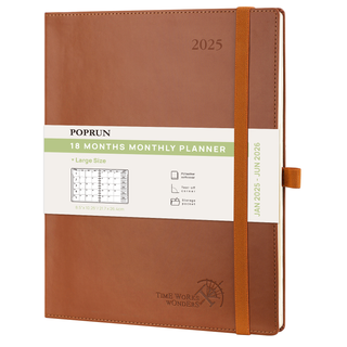 POPRUN 2025 Monthly Planner Brown