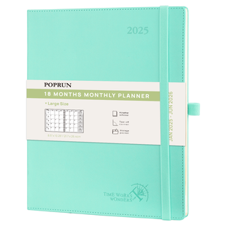 POPRUN 2025 Monthly Planner Mint Green