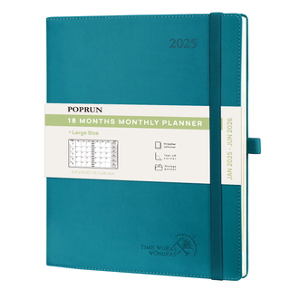 POPRUN 2025 Monthly Planner Pacific Green