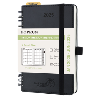 POPRUN 2025 Monthly Planner Black