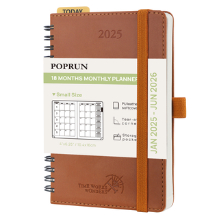 POPRUN 2025 Monthly Planner Brown