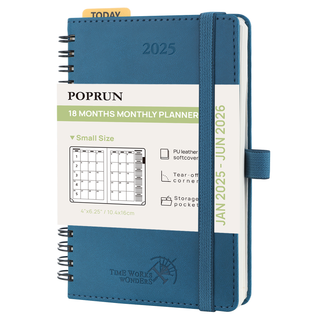 POPRUN 2025 Monthly Planner Navy Blue