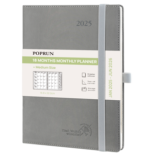 POPRUN 2025 Monthly Planner Gray