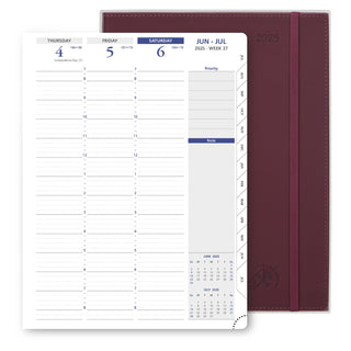 POPRUN 2025 Weekly Planner Burgundy