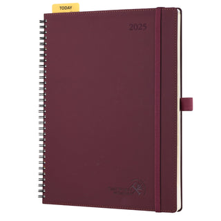 POPRUN 2025 Weekly Planner Wine Red