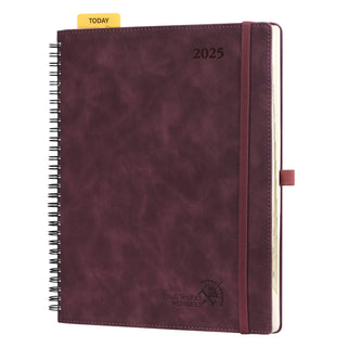 POPRUN 2025 Weekly Planner Wine Red