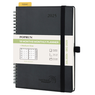 POPRUN 2025 Monthly Planner Black