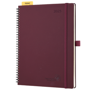 POPRUN 2025 Monthly Planner Wine Red