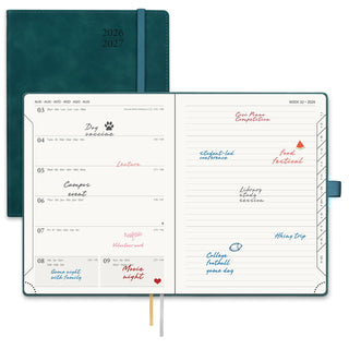 POPRUN 2026-2027 Academic Planner Petrol Green