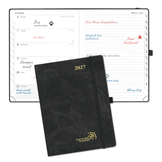 POPRUN Weekly Planner Black