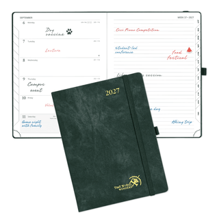 POPRUN Weekly Planner Black Green